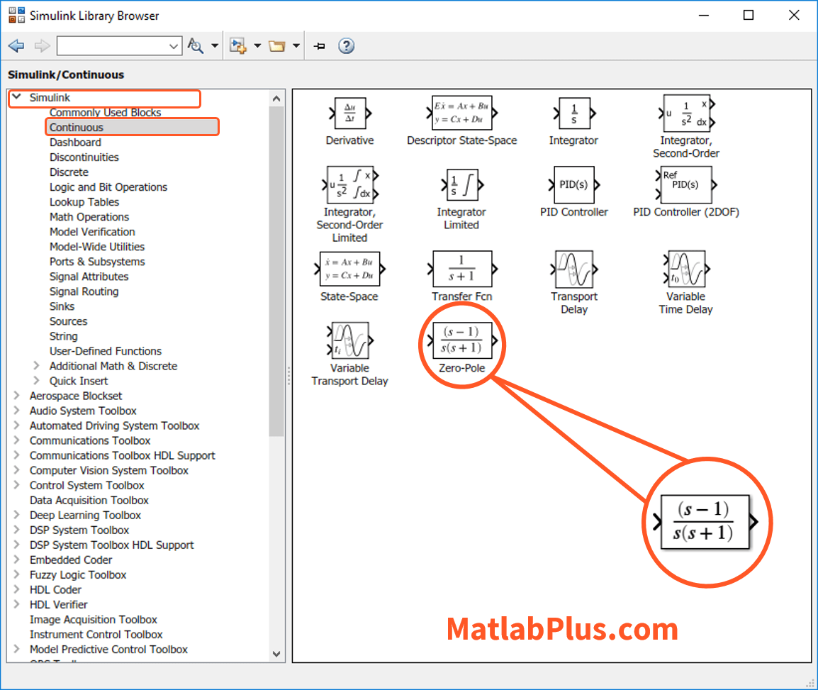 بلوک‌های تابع تبدیل در سیمولینک | با حل مثال - متلب‌پلاس
